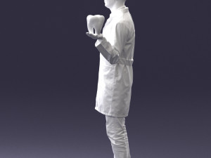 000088 Dentist Holding a Tooth 1030 3dp 3D Baskı Modeli