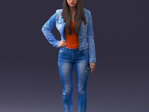 000079 Girl in Jeans Costume 0912 3dp 3D Print Model