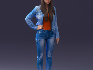 000079 Girl in Jeans Costume 0912 3dp 3D-Druckmodell
