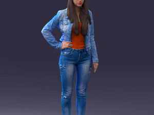 000079 Girl in Jeans Costume 0912 3dp 3D Print Model
