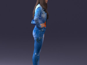 000079 Girl in Jeans Costume 0912 3dp 3D-Druckmodell