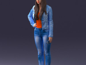 000079 Girl in Jeans Costume 0912 3dp 3D-Druckmodell