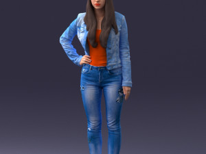 000079 Girl in Jeans Costume 0912 3dp 3D-Druckmodell