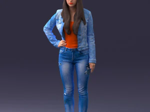000079 Girl in Jeans Costume 0912 3dp 3D Print Model