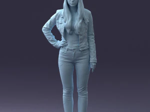 000079 Girl in Jeans Costume 0912 3dp 3D Print Model