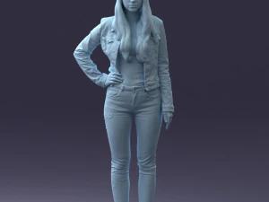 000079 Girl in Jeans Costume 0912 3dp 3D Print Model