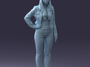 000079 Girl in Jeans Costume 0912 3dp 3D-Druckmodell