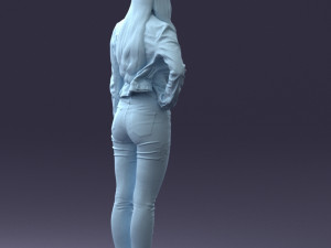 000079 Girl in Jeans Costume 0912 3dp 3D-Druckmodell