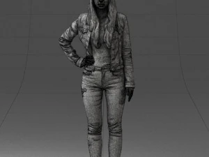 000079 Girl in Jeans Costume 0912 3dp 3D Print Model