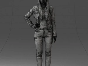 000079 Girl in Jeans Costume 0912 3dp 3D Print Model