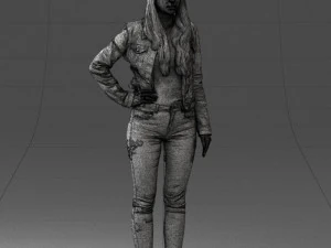 000079 Girl in Jeans Costume 0912 3dp 3D Print Model