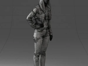 000079 Girl in Jeans Costume 0912 3dp 3D Print Model