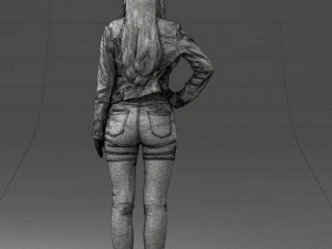 000079 Girl in Jeans Costume 0912 3dp 3D Print Model