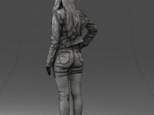 000079 Girl in Jeans Costume 0912 3dp 3D Print Model
