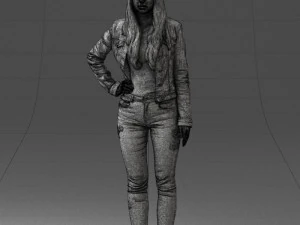 000079 Girl in Jeans Costume 0912 3dp 3D Print Model