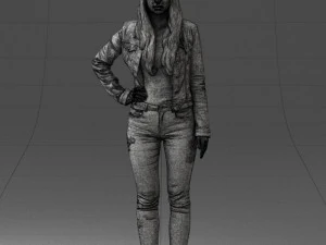 000079 Girl in Jeans Costume 0912 3dp 3D Print Model