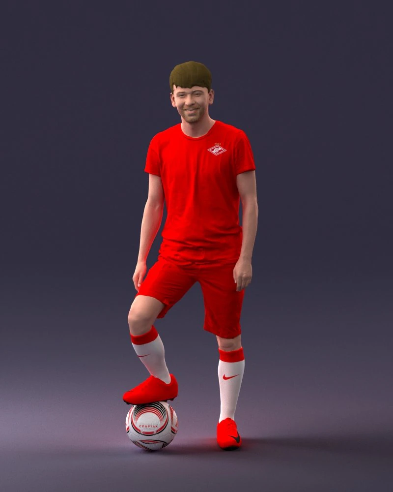 000097 Football Player 1212 3dp 3D Print Model .c4d .max .obj .3ds .fbx .stl .blend 