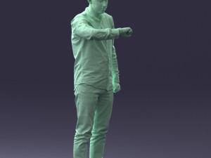 000129 Man Checking His Watch 0529 Model 3D