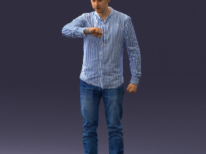 000129 Man Checking His Watch 0529 3dp 3D Print Model