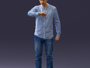 000129 Man Checking His Watch 0529 3dp 3D Baskı Modeli
