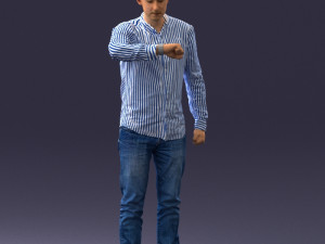 000129 Man Checking His Watch 0529 3dp 3D Baskı Modeli