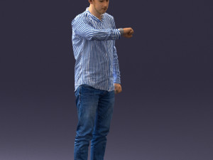 000129 Man Checking His Watch 0529 3dp 3D Baskı Modeli