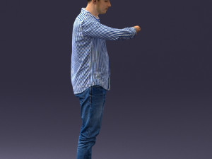 000129 Man Checking His Watch 0529 3dp 3D Baskı Modeli