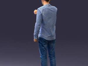000129 Man Checking His Watch 0529 3dp 3D Baskı Modeli