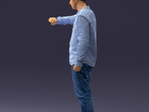 000129 Man Checking His Watch 0529 3dp 3D Baskı Modeli