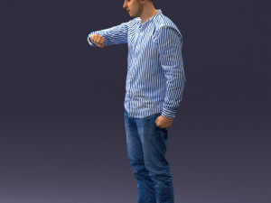 000129 Man Checking His Watch 0529 3dp 3D Baskı Modeli