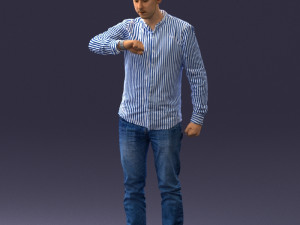 000129 Man Checking His Watch 0529 3dp 3D Baskı Modeli
