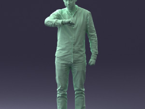 000129 Man Checking His Watch 0529 3dp 3D Baskı Modeli