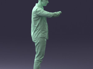 000129 Man Checking His Watch 0529 3dp 3D Baskı Modeli