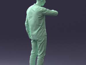 000129 Man Checking His Watch 0529 3dp 3D Baskı Modeli