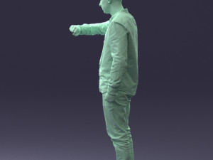 000129 Man Checking His Watch 0529 3dp 3D Baskı Modeli