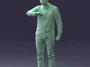 000129 Man Checking His Watch 0529 3dp 3D Baskı Modeli