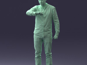 000129 Man Checking His Watch 0529 3dp 3D Baskı Modeli