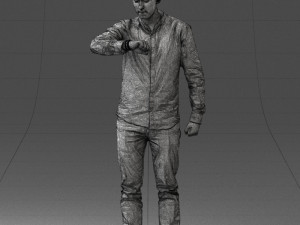 000129 Man Checking His Watch 0529 3dp 3D Baskı Modeli