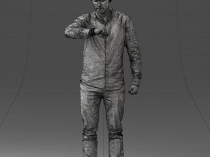 000129 Man Checking His Watch 0529 3dp 3D Baskı Modeli