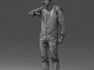 000129 Man Checking His Watch 0529 3dp 3D Baskı Modeli