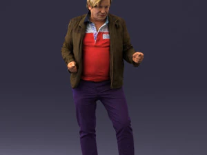 000130 Expressive Man in Colorful Casual Outfit 0531 3D Model