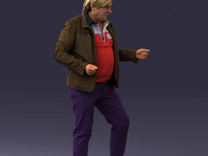 000130 Expressive Man in Colorful Casual Outfit 0531 3D Model