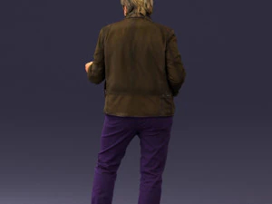 000130 Expressive Man in Colorful Casual Outfit 0531 3D Model