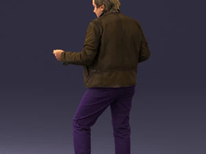 000130 Expressive Man in Colorful Casual Outfit 0531 3D Model