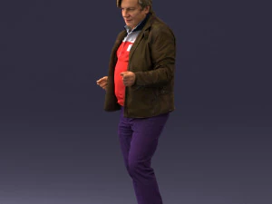 000130 Expressive Man in Colorful Casual Outfit 0531 3D Model