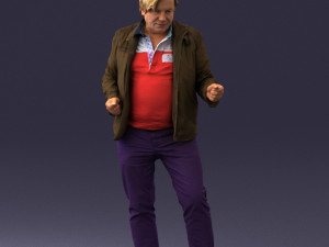 000130 Expressive Man in Colorful Casual Outfit 0531 Model 3D