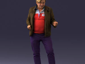 000130 Expressive Man in Colorful Casual Outfit 0531 3D Model