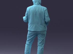 000130 Expressive Man in Colorful Casual Outfit 0531 3D Model