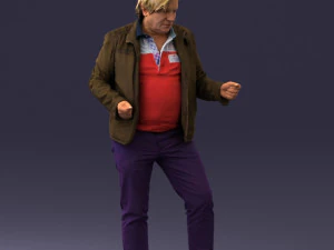 000130 Homem Expressivo em Roupa Casual Colorida 0531 3dp Modelo de Impressão 3D