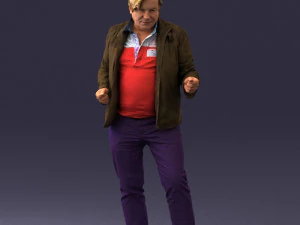 000130 Homem Expressivo em Roupa Casual Colorida 0531 3dp Modelo de Impressão 3D